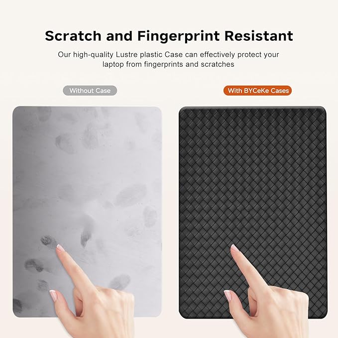 BYCeKe Woven Case Compatible with MacBook Air 13.6 inch M4 2025-2022 A3240 M3 A3113 M2 A2681, Woven Fabric Textured Leather Plastic Hard Shell&Keyboard Cover for Mac Air13 M4 Weave Laptop,Boho Black