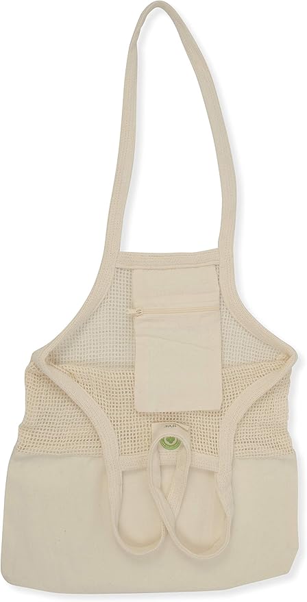 Reusable Grocery Bags - Organic Cotton Mesh Net Bag with Handles | Reinforced Bottom | Shopping, Groceries, Beach Tote, Produce Bag, Fruit & Vegetable Storage | Machine Washable, Eco Friendly (1 Bag)