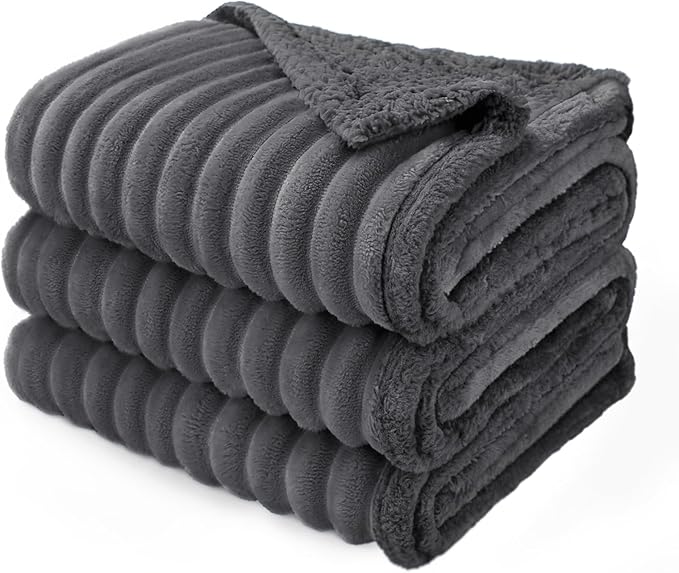 Luciphia Waterproof Dog Blanket for Small Puppy Ultra-Soft Calming Cut Pile Flannel Throw Durable & Warm Furniture Protection for Couch Car Pet Cat Blanket Machine Washable Stone Gray,S(40''x28'')