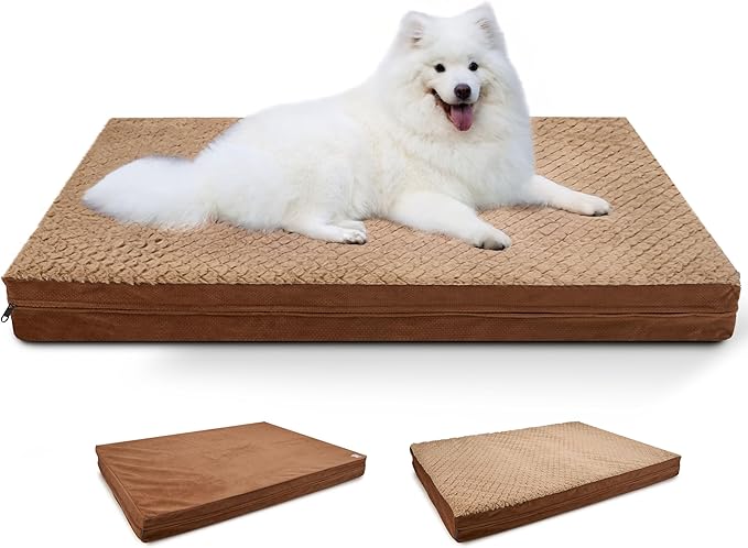 Sytopia Washable Indestructible 36" Dog Bed for Large Dogs – Double-Sided Plush, Waterproof, Removable Cover, Thick Orthopedic Support, Durable Multi- Size Comfort Clearance Indoor Flat Dog Bed