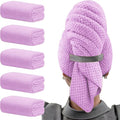 Wuwahold Microfiber Hair Towels, Waffle Hair Towel Set, Super Soft Highly Absorbent, Sturdy Quick Drying Turbans for Long, Thick, Curly Hair (5 Pack, 40" x 20")