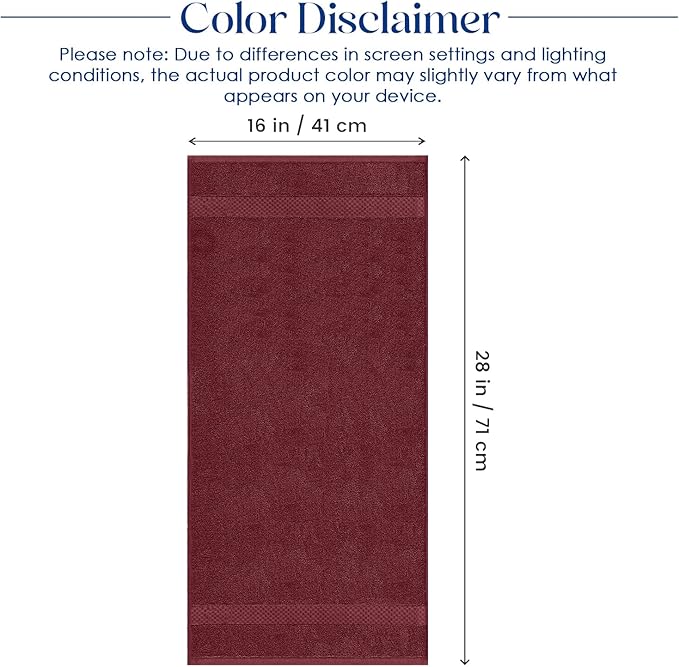 DAN RIVER 6-Pack Premium Hand Towels (16x28 Inches) - 100% Cotton, Ultra Soft, Lightweight, Highly Absorbent Towels for Bathroom, Spa, Gym, Salon, Hotel, and Travel - Pomegranate