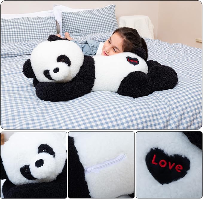 Somao Giant Panda Bear Stuffed Animal Plush Toy Cute Large Panda Soft Hugging Pillow for Kids Girlfriend Sleeping Cushion Gift (100cm/39.3inch) …