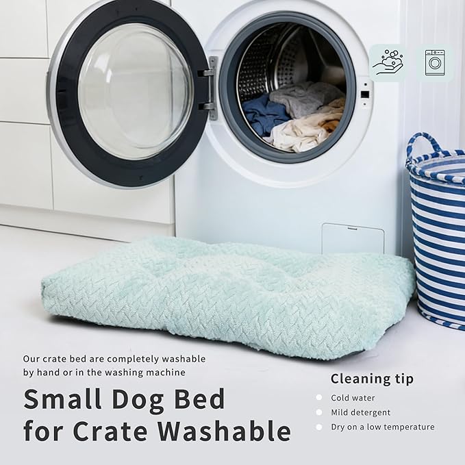 Necesitar 18 inch Dog Crate Bed Dog Mats for Sleeping,Up to 10 lbs Fluffy Sage Green Puppy Pad XXS