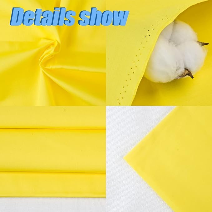 2 Yard Bright Yellow Cotton Fabric,Natural Cotton Poplin Fabric by The Yard, 59 Inches Wide 100% Cotton Fabric,Soft Embroidery Muslin Quilting Material for Sewing Material