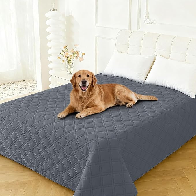 CYCMACO Waterproof Dog Blanket, Non-Slip Soft Pet Bed Cover, Couch Cover for Dogs Washable, Protects Sofa, Furniture, Crate, Car, Tear Resistant Leakproof Pet Blanket (30x53 Inch, Dark Grey)