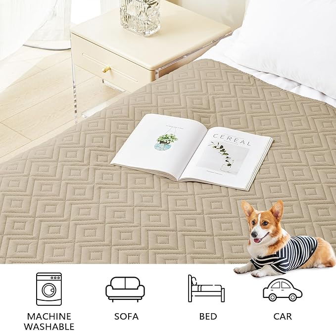 hyha Waterproof Dog Blanket, Soft Dog Bed Cover Pet Blankets, Waterproof Sofa Couch Cover for Dogs Washable, Reversible Pet Couch Covers for Sofa Furniture (40x80 Inch, Taupe/Beige)
