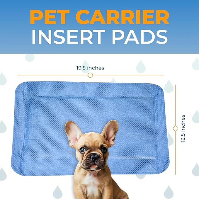 Skywin Pet Carrier Pads, 4 Pack Cat Carrier Pad Insert 19.5" x 12.5", Disposable Small Cat Carrier Liner Pad, Puppy Training Pads(Blue)