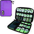 Lcsmaokin Electronics Travel Organizer,Portable Waterproof Electronic Travel Storage Bag for Small Charging Cord Storage,Charger,SD Card etc,for Travel,Business-Purple Green