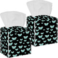 2 Pack Butterfly on Black Background Tissue Box Holder on Table and Barth Room