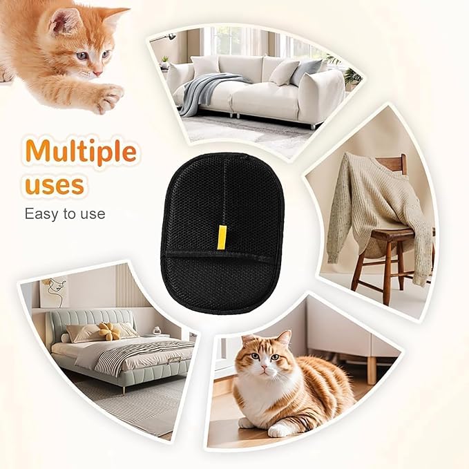 Bopanol Pet Hair Removal Gloves, Electrostatic Cat and Dog Pet Hair Removal, Suitable for All Pets, Reusable and Easy to Use