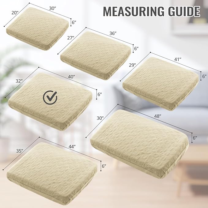 Nanbowang Waterproof Dog Bed, Washable Pet Pillow Cover, Quilted, Lovely Puppy Bed for Dog/Cat (32x44x6, Beige)