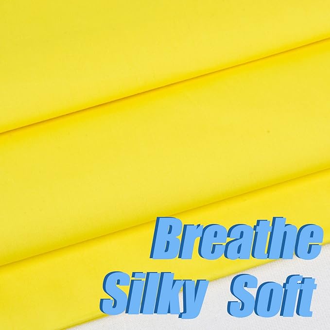 2 Yard Bright Yellow Cotton Fabric,Natural Cotton Poplin Fabric by The Yard, 59 Inches Wide 100% Cotton Fabric,Soft Embroidery Muslin Quilting Material for Sewing Material