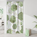 Litabel Modern Small Stall Shower Curtain for Bathroom, Sage Green Geometric Art Decor Waterproof Bath Curtain, Abstract Fabric Shower Curtain Sets for Home Decor, 36x72 Inch