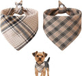 Small Dog Bandana,Soft Cotton Pet Triangle Scarf for Small Dogs & Cats,Lightweight Tie-On,Pet Photo Prop,Cute Holiday Dog Bandana 2 Pack (Brown)