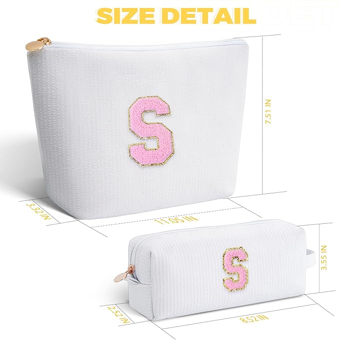 Btffitting Gifts for Girls Teens Kids - Birthday Gift for Daughter Sister Her,Travel Essentials,Teen Girl Essentials,Cute Trendy Stuff Makeup Bag Set Cosmetic Bag - White,S