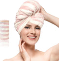 Chloven Large Microfiber Hair Towel Wrap for Women - Anti Frizz Hair Turbans, Super Absorbent & Lightweight, Ideal for Curly Long Hair with Elastic Strap