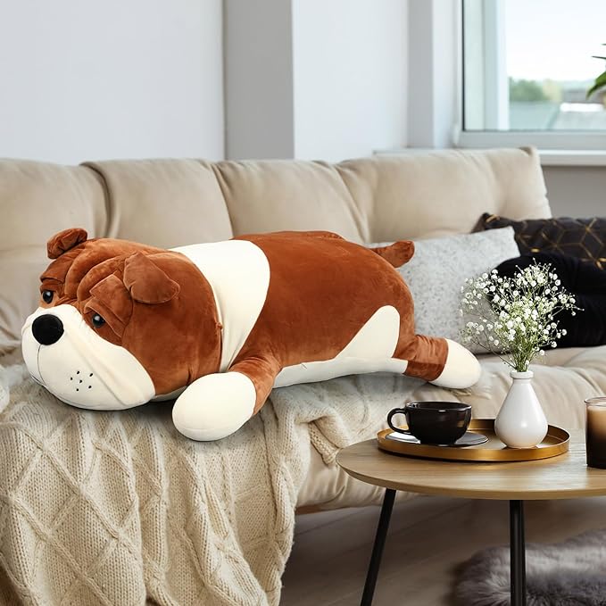 Vertintong 39.4'' Huggable Dog Plush, Cute Stuffed Animal, Soft Adorable Cuddle Companion for Kids Adults Boys and Girls, Plush Pillow Gift for Birthdays & Holidays