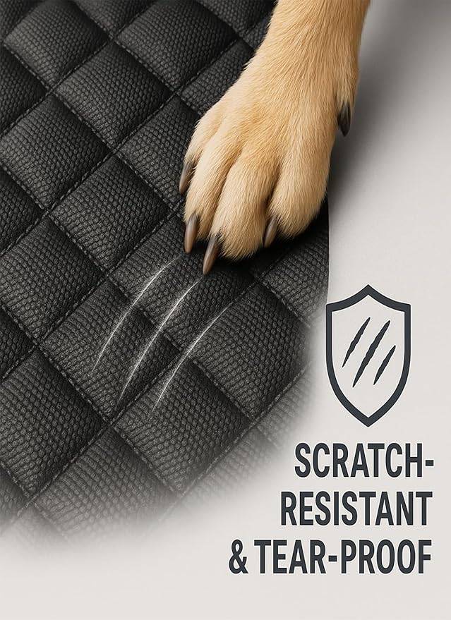 fidozen Extra Large Dog Car Seat Cover for Back Seat (59" W x 63" L) - XL Visual Mesh Window 100% Waterproof Dog Hammock for Full-Size Trucks & Large SUVs - Non-Slip 600D Heavy Duty Pet Seat Protector