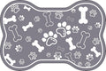 Dog Cat Food Mat,Rapid Absorbent Pet Feeding Mat, Bone Shaped Dog Placemat Water Bowl Mat with Rubber Backing,No Stains Dog Cat Food Mats Indoor, Pet Accessories Supplies 23"x36" Dark Grey
