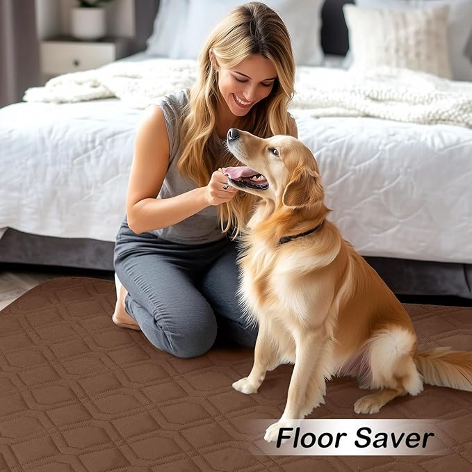 hyha Waterproof Dog Bed Blanket, Soft Pet Blankets, Waterproof Couch Cover for Dogs, Reversible Sofa Covers Washable for Furniture (82x82 Inch, Brown/Chocolate)