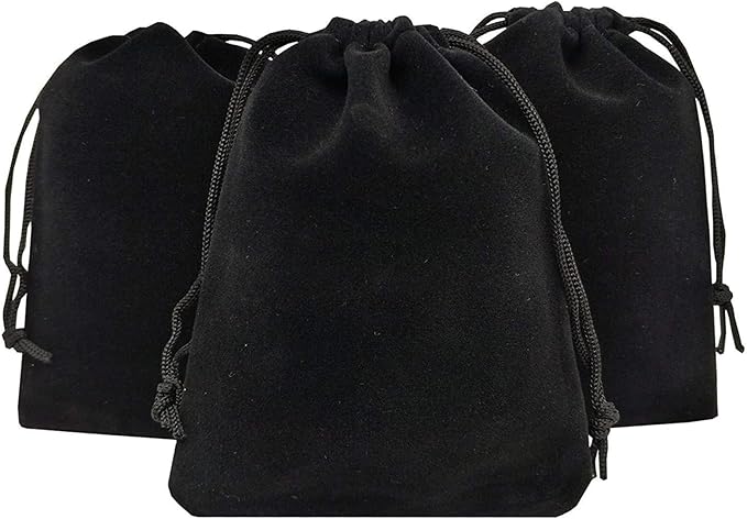 JACUXLSS Large Shoe Bags for Travel Storage, Black Flocking Fabric Organizer for Luggage Suitcase and Shoe Rack, Portable Dust Proof Drawstring Essentials for Men Women GYM Packing