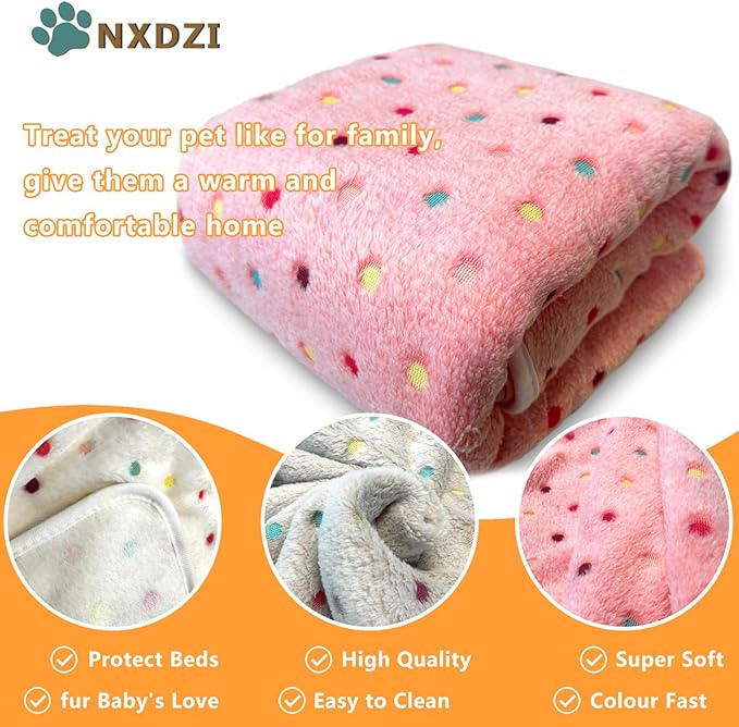 Dog Blankets for Large Dogs, 1 Pc Dog Blanket Washable, Soft Fluffy Flannel Pet Blanket Mat Cover for Bed Couch, Cute Print Puppy Blanket 60" x 50"