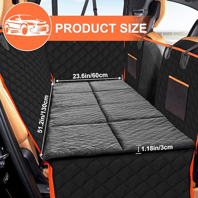 XUYEDOGLSH Car Backseat Dog Mat, Comfortable Non-Slip Cushion Suitable for Travel Dog Bed and Pet Home Sofa Blanket, Custom Mat for Car Backseat Extender and Seat Cover (Gray 51.2 x 23.6in)