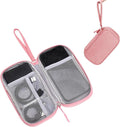 OBHEI Electronic Organizer Double Layer, Water Resistant Cable Organizer Bag for Travel Essentials, Cord, Charger, Phone, Earphone, Large Size,Accessories Travel Essentials (Pink, Single-Layer)