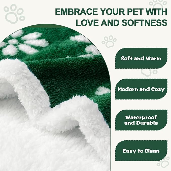 Yaning Waterproof Blanket for Dog Cat or Adult, Cute 3D Textured Flower Dog Blanket for Bed Couch Sofa, Soft Liquid Pee Proof Pet Furniture Protector, 50"x60", Green