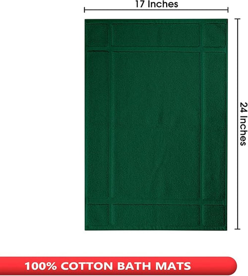Ample Decor Bath Mats 100% Cotton 24 X 17 Inches, Oeko Tex Certified 1350 GSM Solid Construction Thick & Plush, Super Absorbent for Bathroom Floor, Shower – Christmas Green