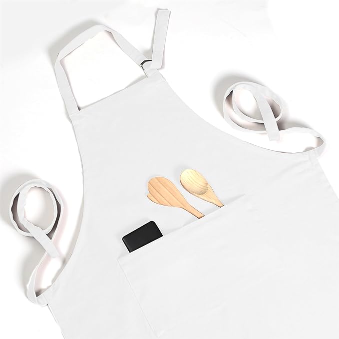 Native Fab Kitchen Apron 2 Pack - 100% Cotton Adjustable, Durable Apron with Pockets, Perfect for Cooking, Baking, Grilling