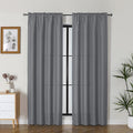 Lecloud Bessie Dark Grey Curtains 84 Inches Long 2 Panels, Airy Privacy Light Filtering Window Drapes, Faux Linen Textured Curtains for Living Room Dining Room Bedroom, Each 40 W x 84 L