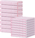 Kitinjoy Cotton 16 Pack Kitchen Towels and Dishcloths Sets, 16 x 25 Inch & 12 X 12 Inch Dish Towels Bulk, Super Soft and Absorbent Hand Towels for Kitchen Drying, Pink