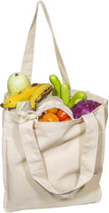 Best Canvas Grocery Shopping Bags with Bottle Sleeves - Cloth Tote Shopping Bags Heavy duty and Premium - Reusable Grocery Tote Bags - Washable & Eco-friendly Wine Bags with Handles (1 Bag)