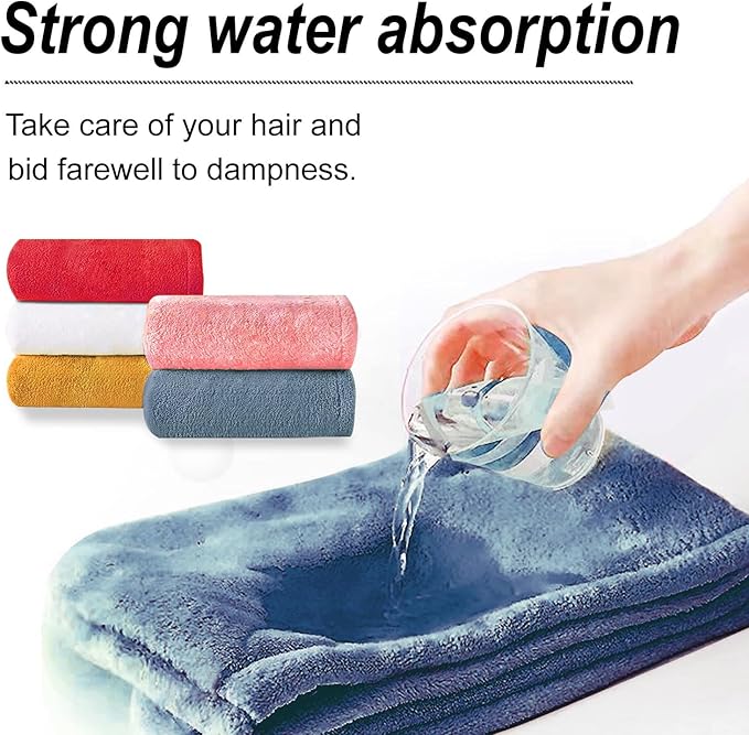 AGKXHDEC 1 Pack Double Layer Microfiber Towel, Hair Turbans for Wet Hair, Drying Hair Wrap for Women(Dark Blue)