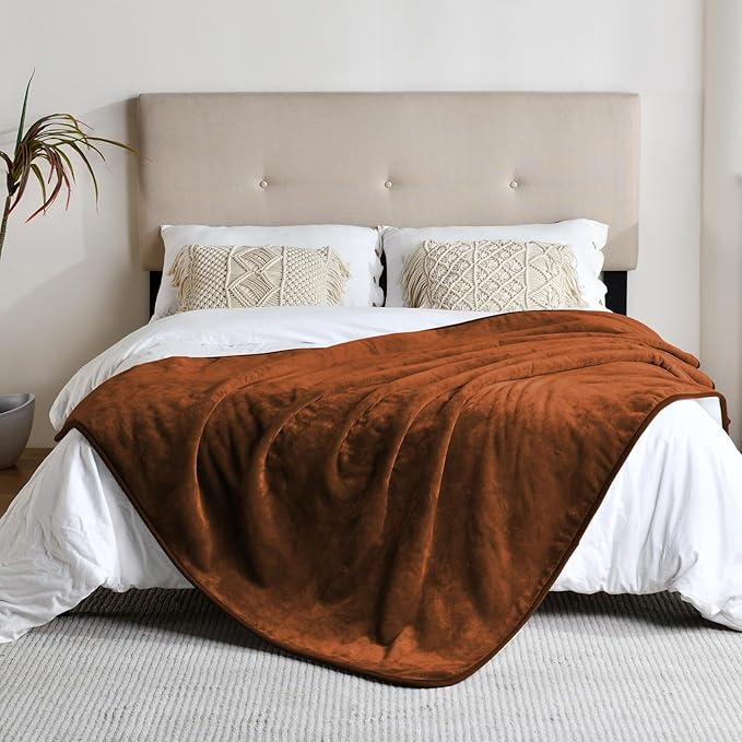 Yaning Waterproof Blanket for Bed Couch Sofa, Soft Liquid Pee Proof Pet Blanket for Dog Puppy Cat, Reversible Sherpa Fleece Furniture Protector (Caramel, 60x80 inches)