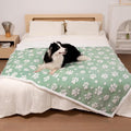 Yaning Waterproof Blanket for Dog Cat or Adult, Cute 3D Textured Paw Dog Blanket for Bed Couch Sofa, Soft Liquid Pee Proof Pet Furniture Protector, 50"x60", Green