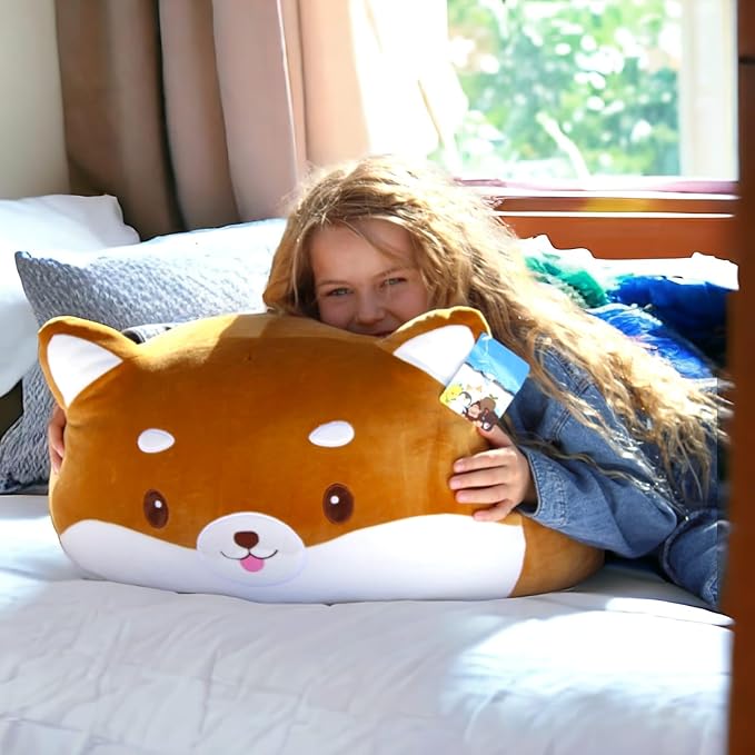 WORLD OF PLUSH 29-Inch Jumbo Shiba Inu Plush – Giant Stuffed Dog Toy, Squishy & Soft Cuddle Buddy for Kids & Adults – Kawaii Dog Pillow, for Girls, Boys, Pet Lovers, Home Decor