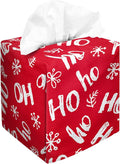 IRADA Tissue Box Cover Square Decorative Tissue Box Holder Cute Funny Cube Tissue Case Cover-Xmas Decor Red HO Tissue Box Cover