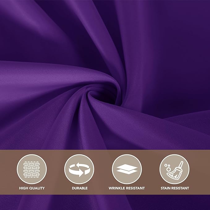 sancua Rectangle Tablecloths for 8 Foot Tables, 6 Pack - Washable Polyester Fabric Table Cloth for Halloween Party Wedding Birthday Banquet Reception, 60x120 Inch, Purple
