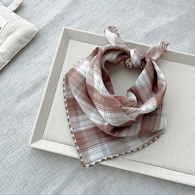 Pemilosci Double Layers Two Tones Dog Cotton Square Bandana Bibs Scarf Kerchief for Small Medium Dogs Boy or Girl - DCB06 B&B