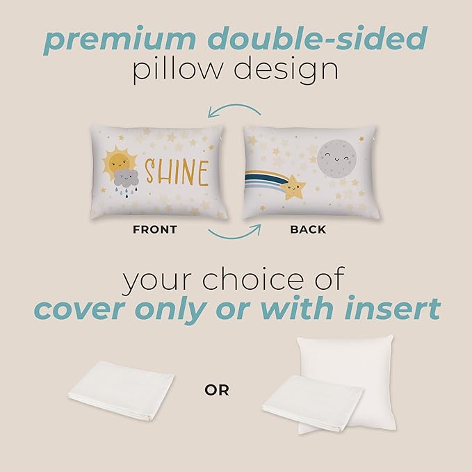 Kids Weather Throw Pillow - 14" x 20" - Double-Sided Printing - Includes Insert - Kids Bedroom Accent Pillow - Nursery Decor - Printed in USA