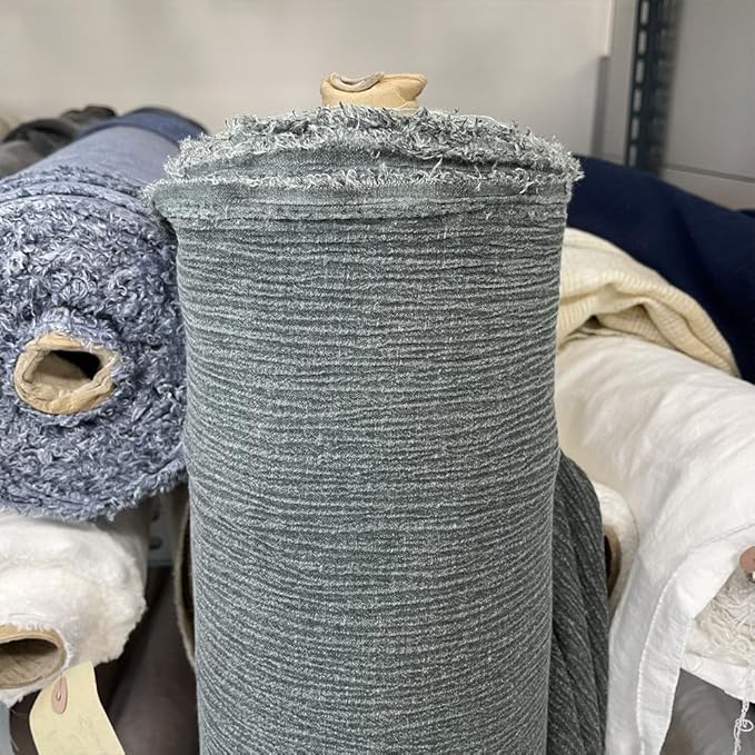 Linen Rayon Blend Fabric by The Linen Lab – Lightweight, Soft, Pre-Washed Material for Sewing, Clothing, Crafts & DIY (1 Yard pre Cut, Khaki - Pigment Dyed)