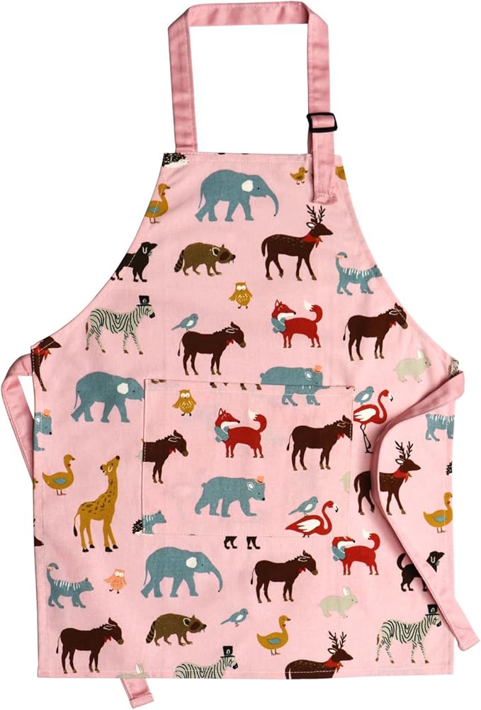 Jennice House Kids Aprons, Cotton Children Aprons with Adjustable Neck Strap Child Chef Aprons