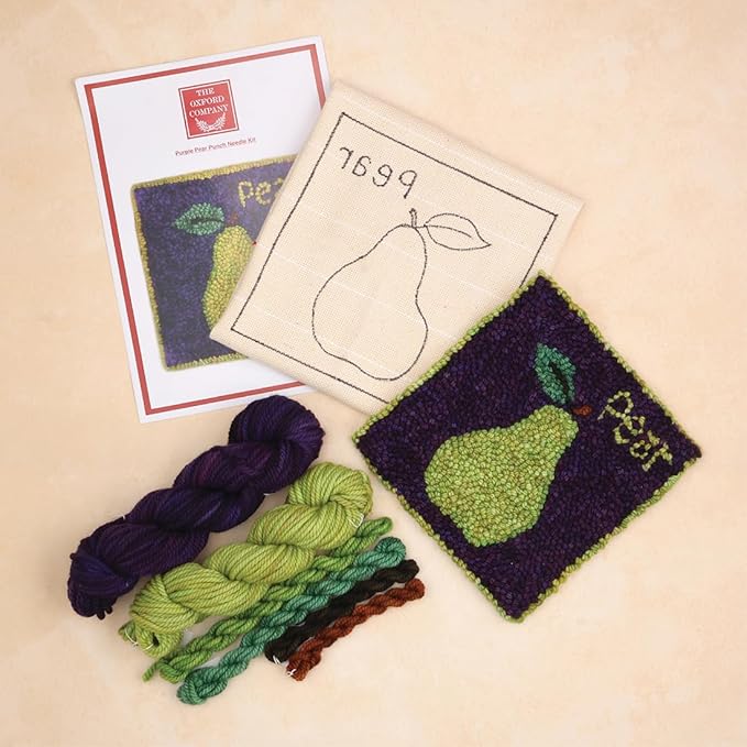 The Oxford Company Punch Needle Kit (Purple Pear)