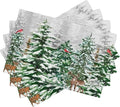 Winter Snowy Forest Placemats Christmas Pine Tree Snowflake Holiday Bath Rustic Christmas Tree Placemats Table Kitchen Dining Party 12x18 Inch Set of 4