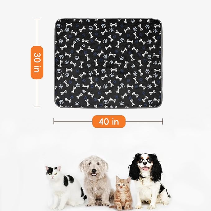 CAPT.SNOOZE Waterproof Dog Blankets Pet Blanket, 30"x40" Cat Blanket for Indoor Cats, Soft Fluffy Sofa Car Bed Protector, Reversible Sherpa Fleece Puppy Blanket for Small Medium Dogs (Navy Paws)