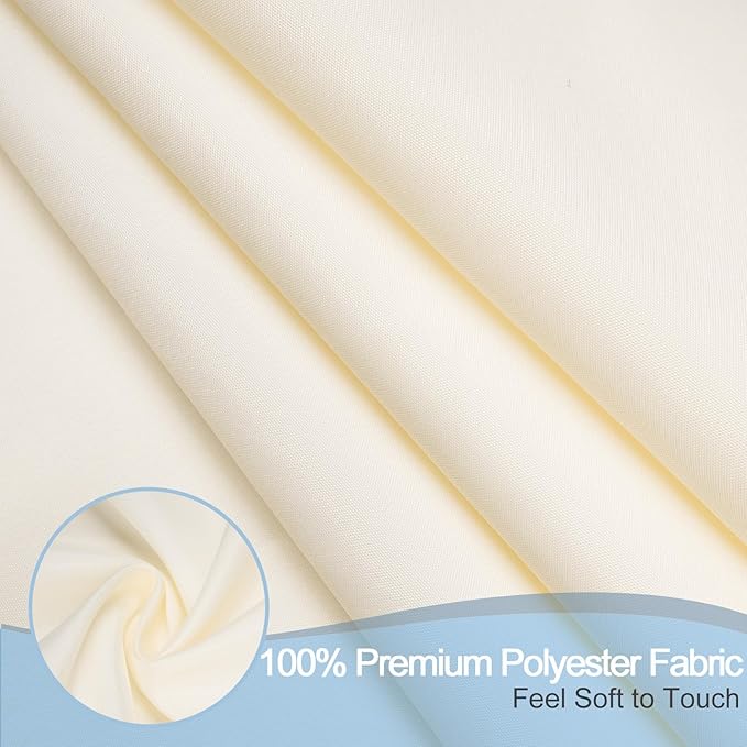 AooHome 36 x 72 Inch Stall Half Size Shower Curtain, Fabric Solid Color Bathroom Curtain for Hotel, Weighted Hem, Waterproof, Beige