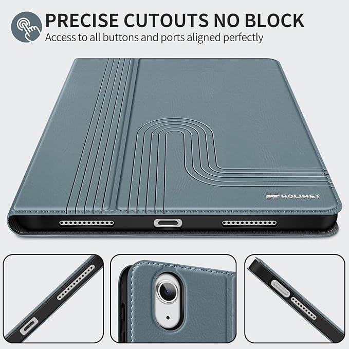 H HOLIMET Case for iPad Air 11 inch M3/M2 (2025/2024)/iPad Air 5th Generation 2022/iPad Air 4th Generation 2020 10.9" with Pencil Holder Soft Back Shockproof Protective Cover Vegan Leather
